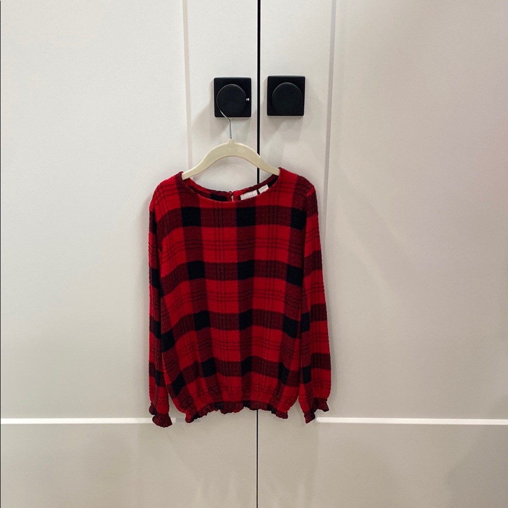 Red and Black Plaid Sweater